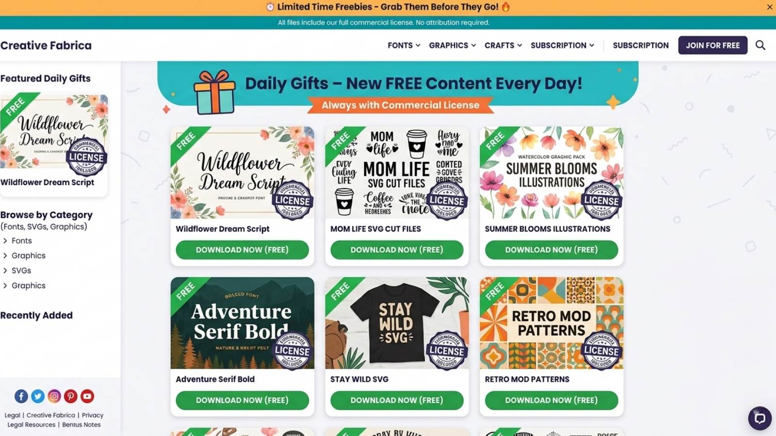 Creative Fabrica Freebies: License & Commercial Use Guide