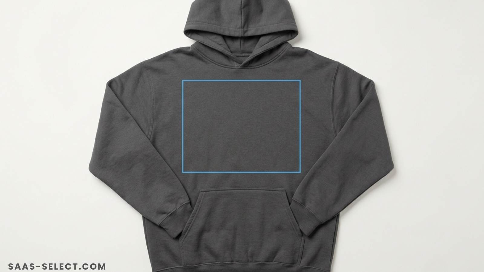 Correct hoodie bounding box placement centered on the torso and positioned entirely above the kangaroo pocket seam in Photoshop