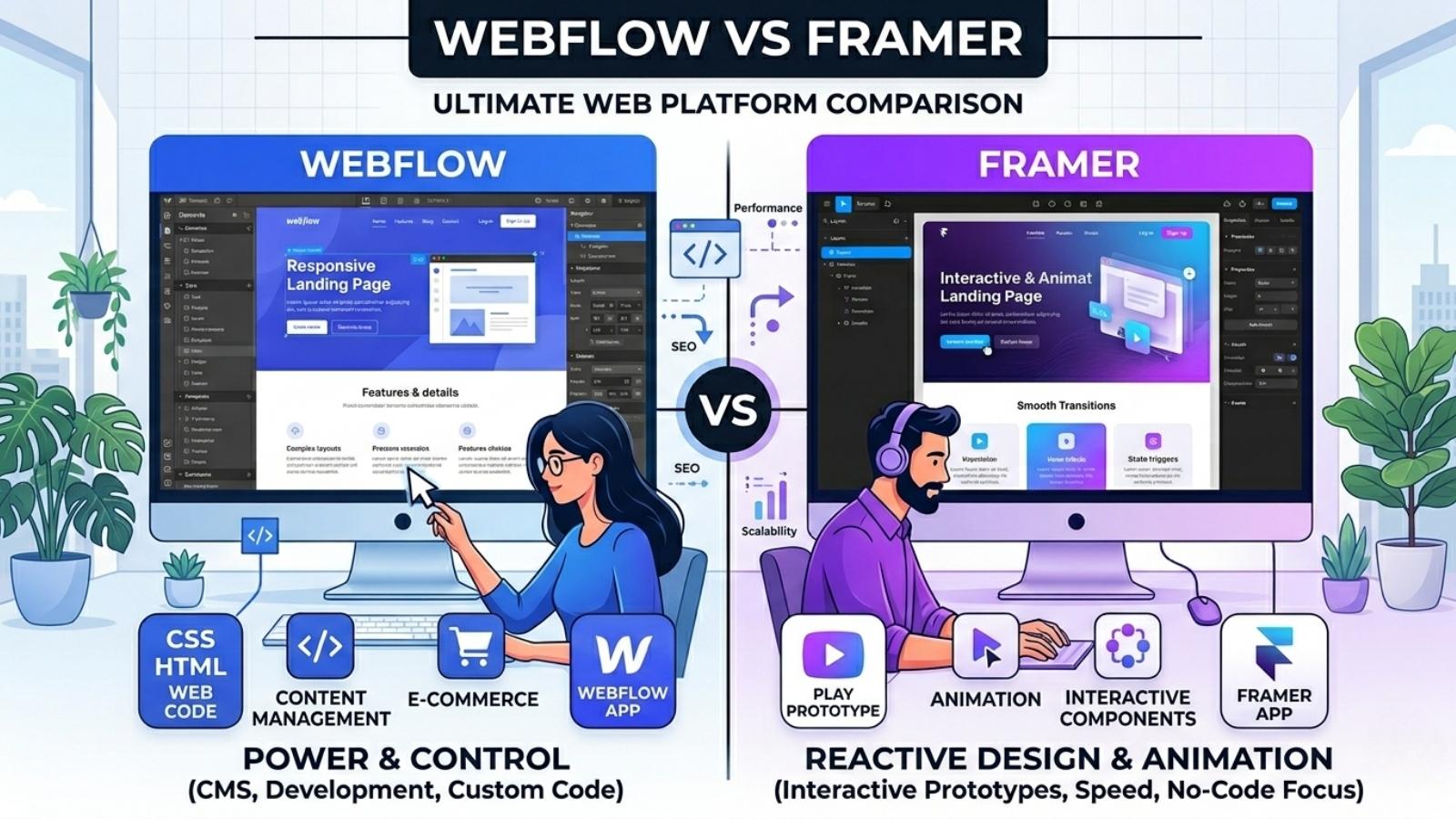 Webflow vs Framer (2026): The Ultimate Guide for Agencies & Startups
